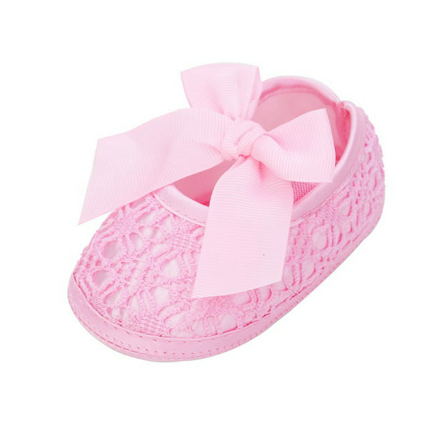 Baby Newborn Girl Princess Grib Shoes Leather Sole Sneaker Christening Pram fb